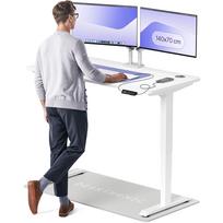 Rašomasis stalas reguliuojamo aukščio Desktronic HomePro, 140 cm x 70 cm, 61 - 125.5 cm, balta sp.