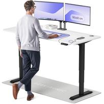 Rašomasis stalas reguliuojamo aukščio Desktronic HomePro, 180 cm x 80 cm, 61 - 125.5 cm, balta sp./juoda sp.