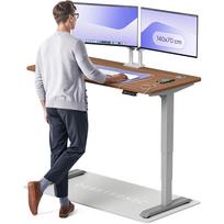 Rašomasis stalas reguliuojamo aukščio Desktronic HomePro, 140 cm x 70 cm, 61 - 125.5 cm, pilka sp./riešutmedžio sp.
