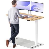 Rašomasis stalas reguliuojamo aukščio Desktronic HomePro, 140 cm x 70 cm, 61 - 125.5 cm, ąžuolo sp./balta sp.