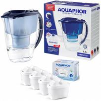 Vandens filtravimo indas, su kasetėmis Aquaphor Amethyst, 2.8 l, skaidri sp./mėlyna sp.