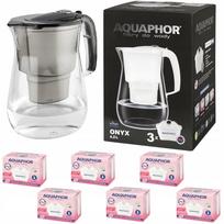 Vandens filtravimo indas, su kasetėmis Aquaphor Onyx, 4.2 l, skaidri sp./juoda sp.