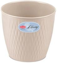 Gėlių vazonas Stefanplast Liberty, plastikinis, Ø 25 cm, balta sp.