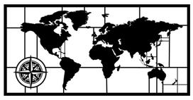 Sienos dekoracija Wallity World Map, 121 cm x 60 cm