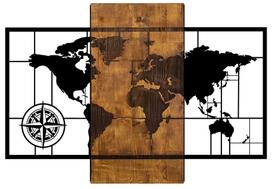 Sienos dekoracija Wallity World Map With Compass, 85 cm x 58 cm
