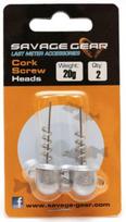 Galvakablis Savage Gear Cork Screw Heads, 20 g, sidabro sp., 2 vnt.