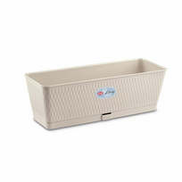 Gėlių vazonas Stefanplast Liberty, plastikinis, 50 cm x 18 cm, balta sp.
