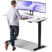 Kompiuterio stalas reguliuojamo aukščio Desktronic HomePro, 160 cm x 80 cm, 61 - 125.5 cm, balta sp./juoda sp.