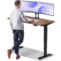 Rašomasis stalas reguliuojamo aukščio Desktronic HomePro, 140 cm x 70 cm, 61 - 125.5 cm, juoda sp./riešutmedžio sp.
