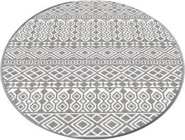 Vonios grindų kilimėlis Foutastic Order 359CHL4569, balta sp./pilka sp., 160 cm x 160 cm, Ø 160 cm