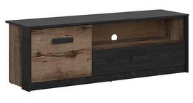 TV staliukas Kassel, ąžuolo sp./juoda sp., 150 cm x 41 cm x 49 cm