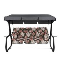 Lauko sūpynės Patio Rimini Black Edition, juoda sp./žalia sp./rožinė sp., 222 cm x 143 cm x 173 cm