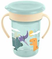 Vaikiškas puodelis Miniland Sippy Jurassic, 260 ml, 6+ mėn., plastikas, mėlyna sp.