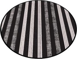 Vonios grindų kilimėlis Foutastic Barcode 359CHL4635, balta sp./juoda sp., 140 cm x 140 cm, Ø 140 cm