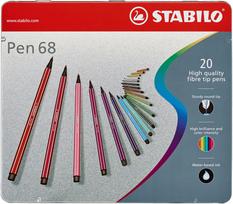 Flomasteriai Stabilo Pen 68 Arty, vienpusiai, įvairių spalvų, 20 vnt.