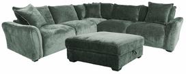 Kampinė sofa, su pufu Home4you Divi, žalia sp., 276 x 276 cm x 84 cm