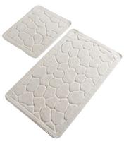 Vonios kilimėlių rinkinys Foutastic Lino 359CHL1553, balta sp., 100 cm x 60 cm