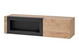 Televizoriaus spintelė ASM Aron, ąžuolo sp./juoda sp., 160 cm x 45 cm x 40 cm