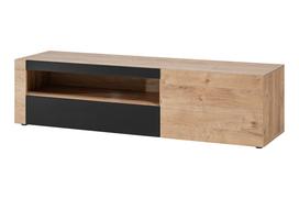 Televizoriaus spintelė ASM Aron, ąžuolo sp./juoda sp., 160 cm x 45 cm x 41.7 cm