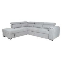 Kampinė sofa - lova Home4you Odelia, pilka sp., kairinė, 256 x 218 cm x 99 cm