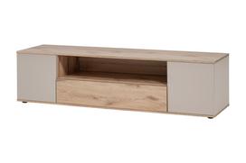 Televizoriaus spintelė ASM Catalina, balta sp./ruda sp., 160 cm x 45 cm x 41.7 cm