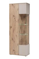 Vitrina ASM Catalina, ąžuolo sp./balta sp., 70 cm x 40 cm x 196.5 cm