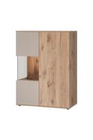 Vitrina ASM Catalina, ąžuolo sp./balta sp., 90 cm x 40 cm x 119.7 cm