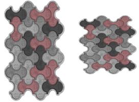Vonios kilimėlių rinkinys Foutastic 394ANR1671, įvairių spalvų, 60 cm x 100 cm
