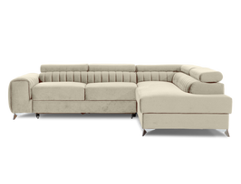 Kampinė sofa - lova Laurence Monolith, smėlio sp., dešininė, 278 x 205 cm x 92 cm