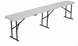 Lauko suoliukas Nils Camp NC3404, balta sp., 183 cm x 28 cm x 43 cm