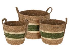 Krepšelis, daiktų saugojimo THK-079683, ruda sp./žalia sp., 33 x 33 x 26 cm