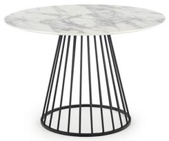 Stalas Brodway, balta sp./juoda sp., 110 cm x 110 cm x 75 cm