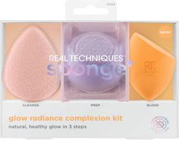 Veido valymo kempinė Real Techniques Glow Radiance Complexion Kit, 3 vnt., oranžinė sp.