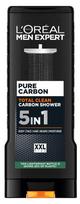 Kūno prausimosi želė vyrams L’Oréal Paris Men Expert Pure Carbon Total Clean 5-in-1, 400 ml