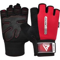 Treniruočių pirštinės RDX W1 Half, juoda sp./raudona sp., S