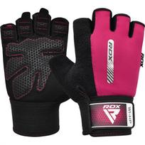 Treniruočių pirštinės RDX W1 Half, juoda sp./rožinė sp., L