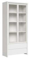 Vitrina Kaspian Matt, balta sp., 90 cm x 40.5 cm x 200.5 cm