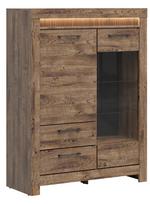 Vitrina Torin S481-REG1D1W2S-DRB, ruda sp., 45 cm x 114 cm x 150 cm