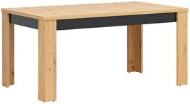 Stalas išskleidžiamas Ostia, ąžuolo sp./juoda sp., 160 - 200 cm x 90 cm x 76.5 cm