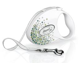 Automatinis pavadėlis Flexi Glam Splash 2007, balta sp./žalia sp., S 3m