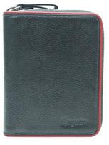 Piniginė Esquire Zipper Wallet Piping, juoda sp./raudona sp.