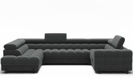 Kampinė sofa Fectory, tamsiai pilka sp., 205 x 346 cm x 93 cm