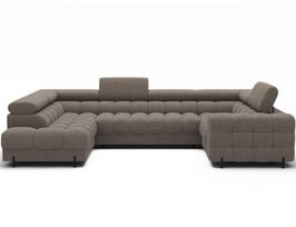 Kampinė sofa Fectory, ruda sp., 205 x 346 cm x 93 cm