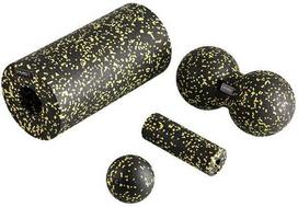 Masažo priemonių rinkinys HMS Massage Set FSBM01, juoda sp./geltona sp., 15 cm
