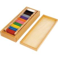 Medinės kaladėlės, formos ir spalvos Montessori, įvairių spalvų