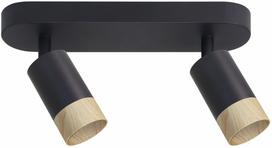 Šviestuvas lubų Candellux Lighting Conti, GU10, 2 x 15 W, juoda sp. / juoda sp.
