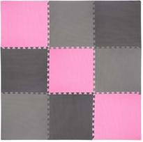 Kilimėlis fitnesui ir jogai One Fitness Puzzle Protective Mat, rožinė sp./pilka sp., 180 cm x 180 cm x 1 cm