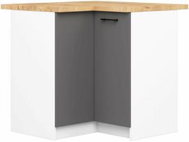 Kampinė virtuvės spintelė Akord Oliwia S90/90, ruda sp./balta sp./pilka sp., 90 cm x 46 cm x 85 cm