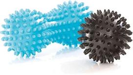 Masažo priemonių rinkinys Active Spikey Massage Combo 72033, mėlyna sp./juoda sp., 7.5 cm, 2 vnt.