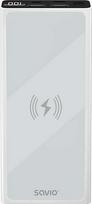 Nešiojamas įkroviklis (Power bank) Savio, 10000 mAh, 37 W, balta sp.